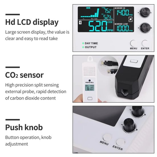 (kuva kohteelle) Automaattinen CO2-pitoisuuden säätö kasvihuonekasveille