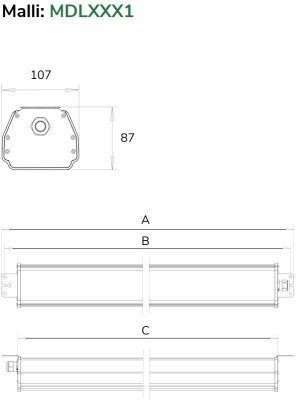 (kuva kohteelle) Ledistys valaisin 994 mm 107W 15000 lm