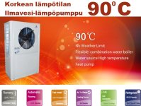 (kuva kohteelle) Ilma-vesilämpöpumppu 20kw - lämpöveden lämpötila 90C